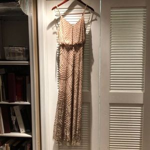 Adrianna Papell evening gown Art Deco blouson gown